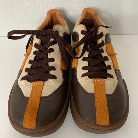 Vintage Giro Ollie Men's Leather and Suede Brown and Orange Sneakers Sz 8.5 - Picture 1 of 9
